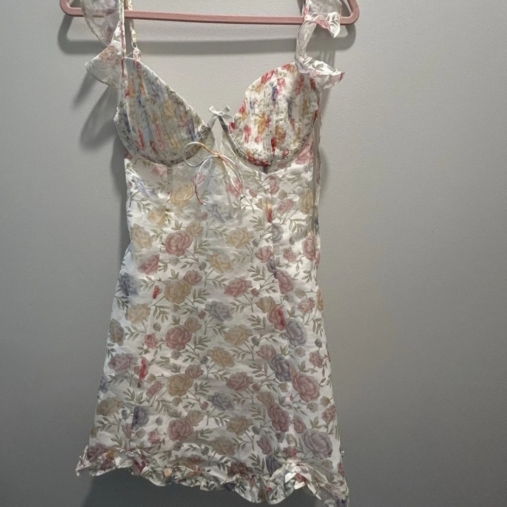 For Love and Lemons Rosie Dress Floral Spring Boho Coquette Girly Frilly Size M - Picture 9 of 16